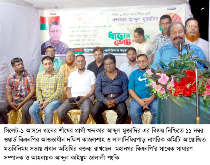 বিএনপির ক্ষমতায় আসলে গরিব দুঃখী মেহনতি মানুষের ভাগ্যের পরিবর্তন ঘটবে ———–আব্দুল কাইয়ুম জালালী পংকি।