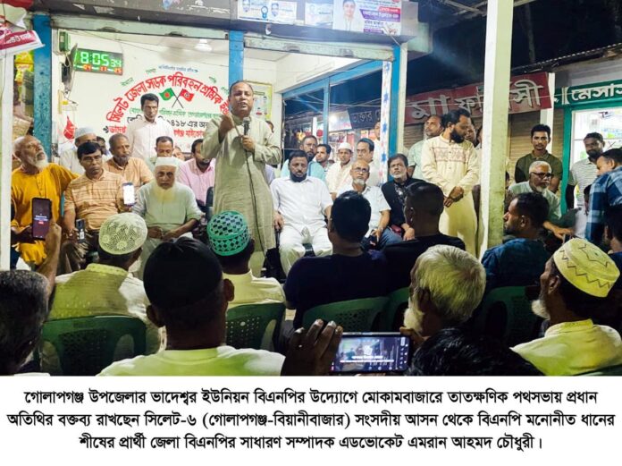 ধানের শীষকে বিজয়ী করতে ঐক্যবদ্ধভাবে কাজ করতে হবে: এমরান চৌধুরী।