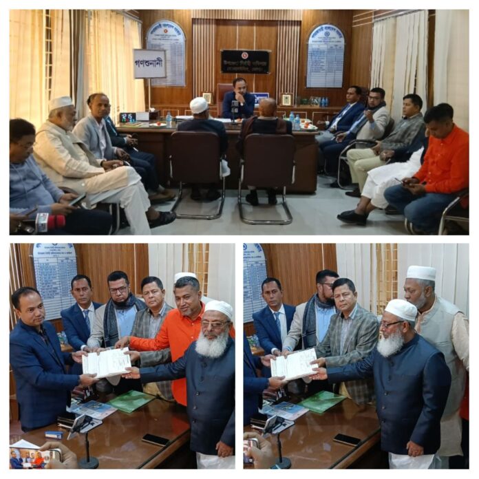 ভোলা–২ আসনে বিএনপি মনোনীত প্রার্থীর মনোনয়নপত্র দাখিলের পূর্বে দোয়া ও মিলাদ মাহফিল।