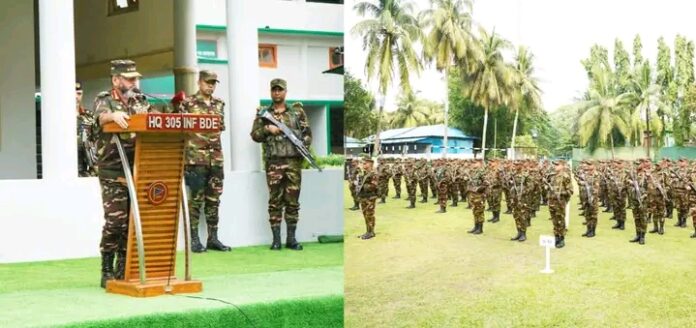সেনাবাহিনী প্রধান কর্তৃক পার্বত্য চট্টগ্রামে সেনা ক্যাম্প পরিদর্শন।